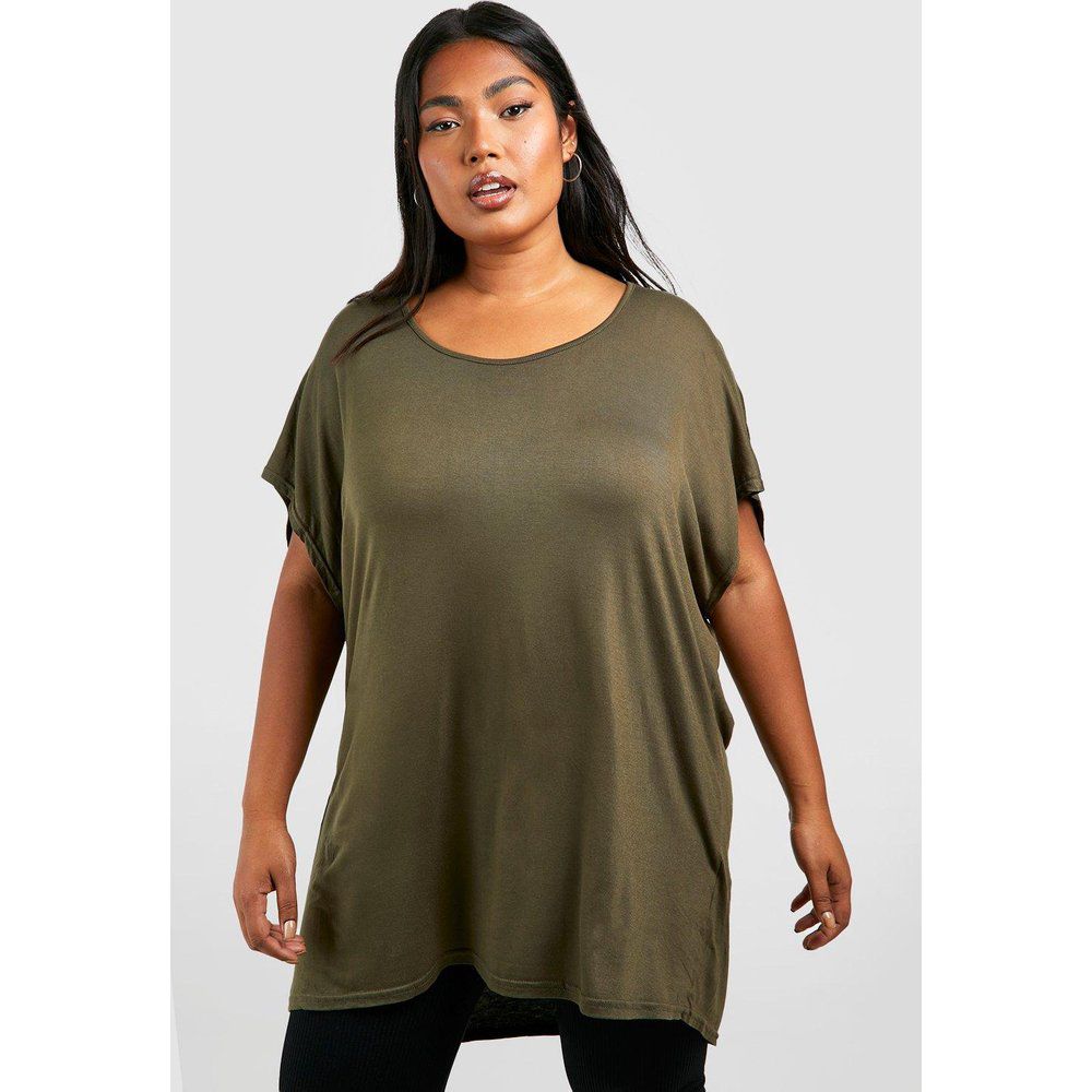 T-shirt Plus Size oversize, Verde - boohoo - Modalova