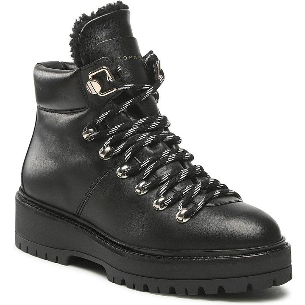 Tronchetti - Leather Outdoor Flat Boot FW0FW06725 Black BDS - Tommy Hilfiger - Modalova