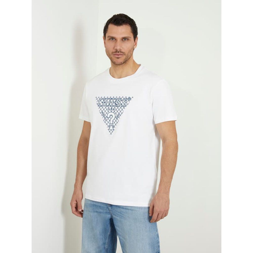 T-Shirt Logo Triangolo Ricamato - Guess - Modalova