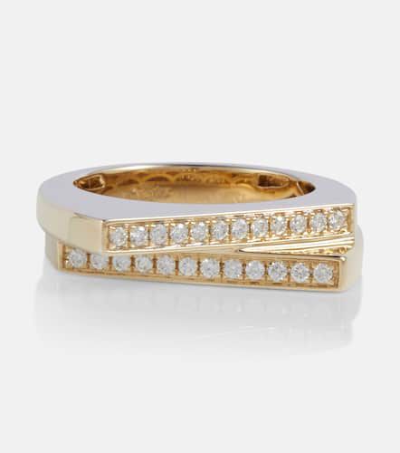 Doppio anello Handcuff in oro 9kt con diamanti - Rainbow K - Modalova