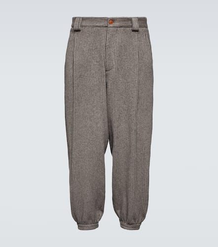 Pantaloni gessati in cashmere e lana - Giorgio Armani - Modalova