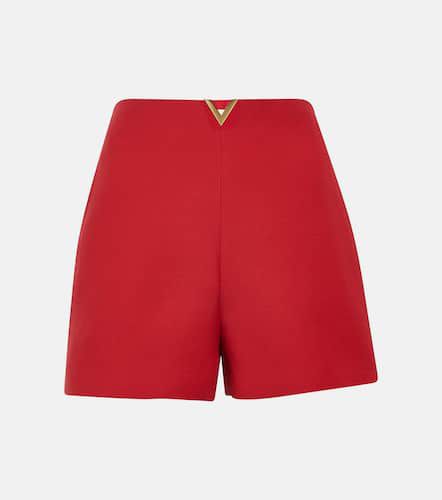 Shorts in Crêpe Couture a vita alta - Valentino - Modalova