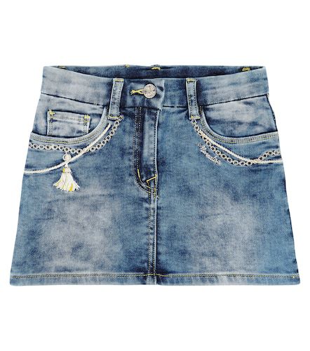 Minigonna di jeans con ricamo - Monnalisa - Modalova