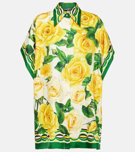Blusa in seta con stampa floreale - Dolce&Gabbana - Modalova