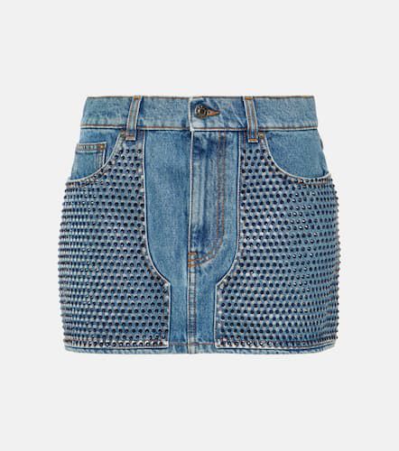 Minigonna di jeans con cristalli - Area - Modalova