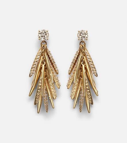 Grass Sunshine Drop 18kt earrings with diamonds - Ileana Makri - Modalova