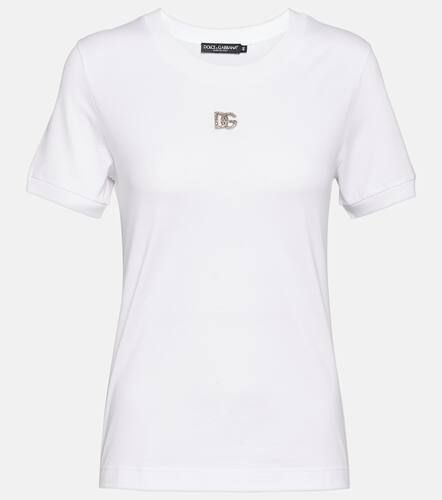 T-shirt in cotone con decorazione - Dolce&Gabbana - Modalova