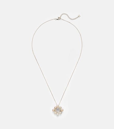 Cluster 14kt pendant necklace with pearls and diamonds - Mateo - Modalova