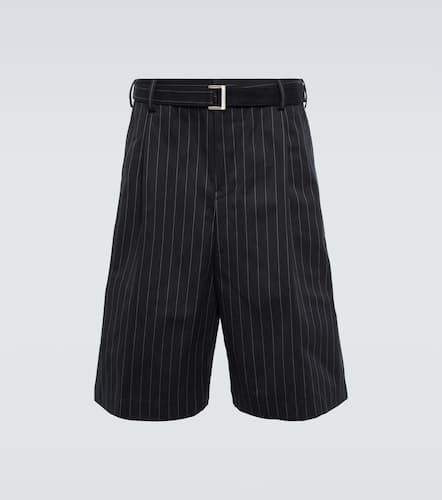 Shorts in cotone a righe con cintura - Sacai - Modalova