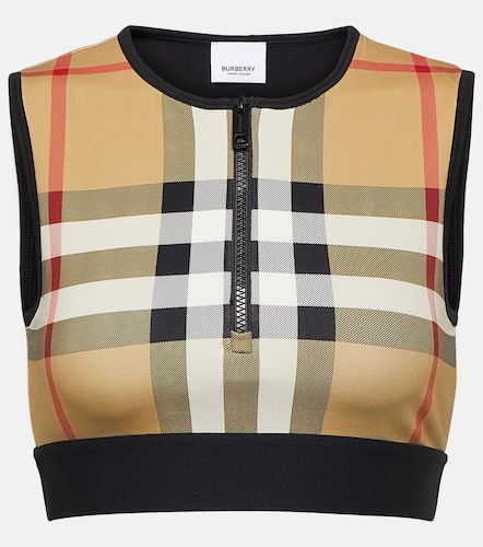 Top cropped Check in jersey - Burberry - Modalova