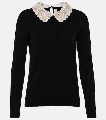Pullover in lana con perle bijoux - Carolina Herrera - Modalova
