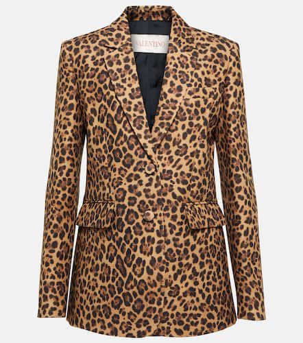 Blazer Crêpe Couture con stampa leopardata - Valentino - Modalova