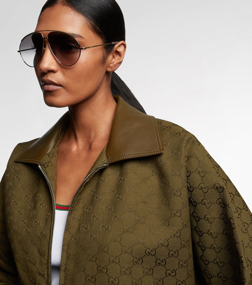 Occhiali da sole aviator oversize - Gucci - Modalova