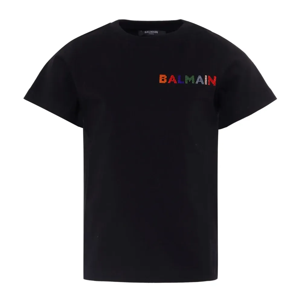 Black Short Sleeves Cotton T-Shirt - Balmain - Modalova