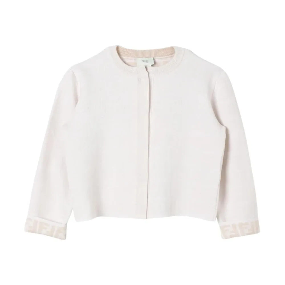 White Knit Cardigan - Fendi - Modalova