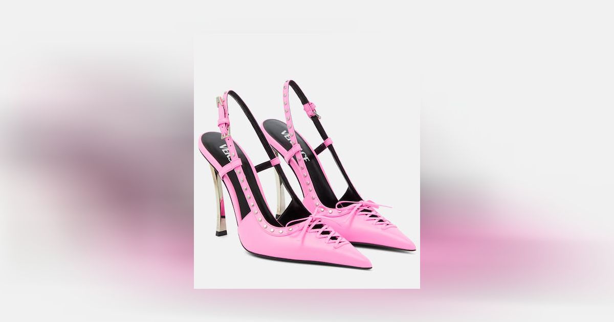 Versace Allover slingback pumps in pink - Versace