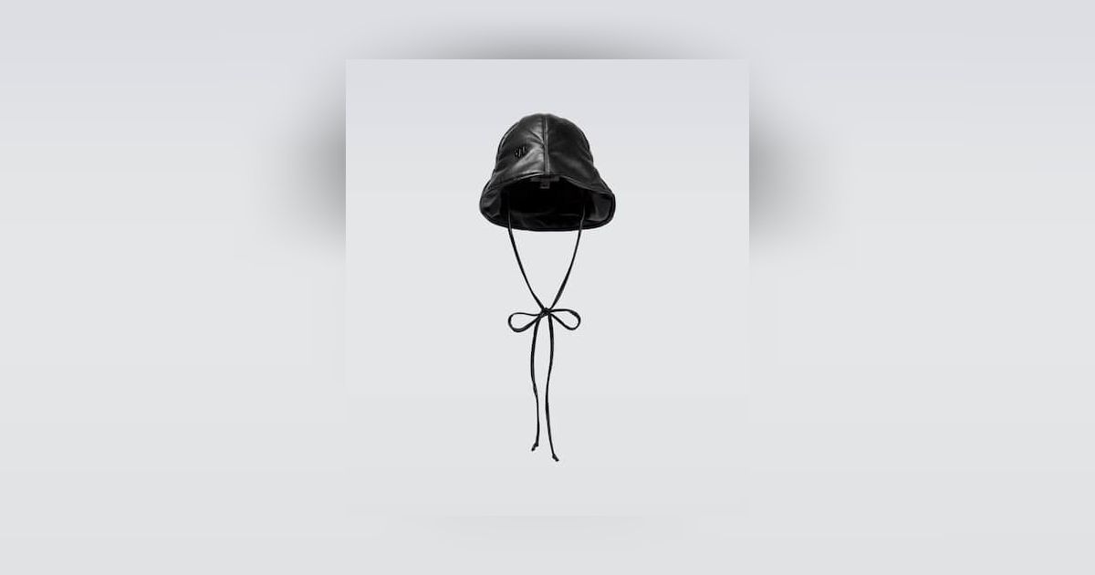 faux-leather bucket-hat, Nanushka