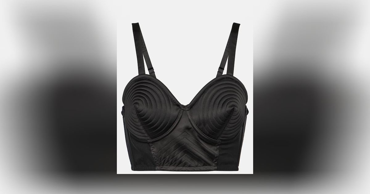 JEAN PAUL GAULTIER Conical panelled satin bra top