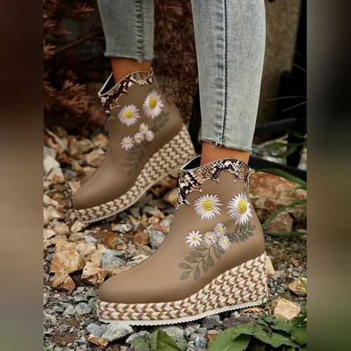Snakeskin wedge boots outlet