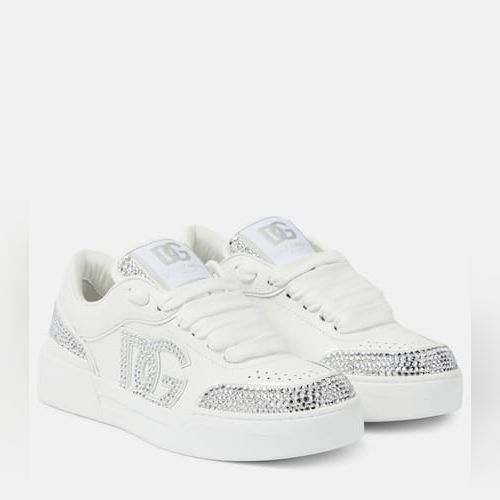 Dolce & gabbana on sale embellished leather sneakers