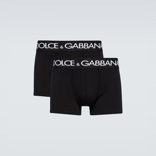 Set of 2 Brando cotton jersey boxer briefs in white - Dolce Gabbana